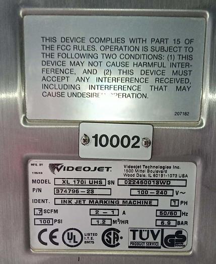 Gebraucht VideoJet Excel Serie 100 Tinten-Jet-Coder-Drucker XL170i UHF