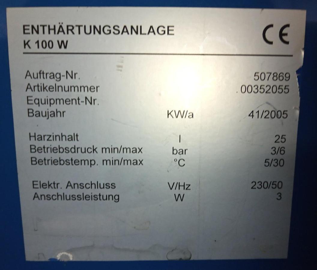 Gebraucht Wyss Wassertechnik Enthärtungsanlage K100W UO100W