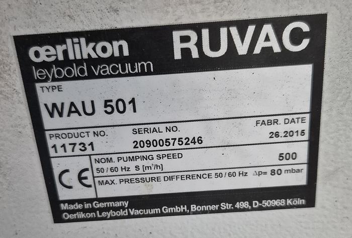 Gebraucht Leybold Wälzkolbenvakuumpumpe  RUVAC WAU 501