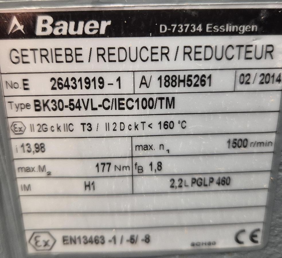 Überholt Bauer Getriebe BK30-54VL-C/IEC100/TM