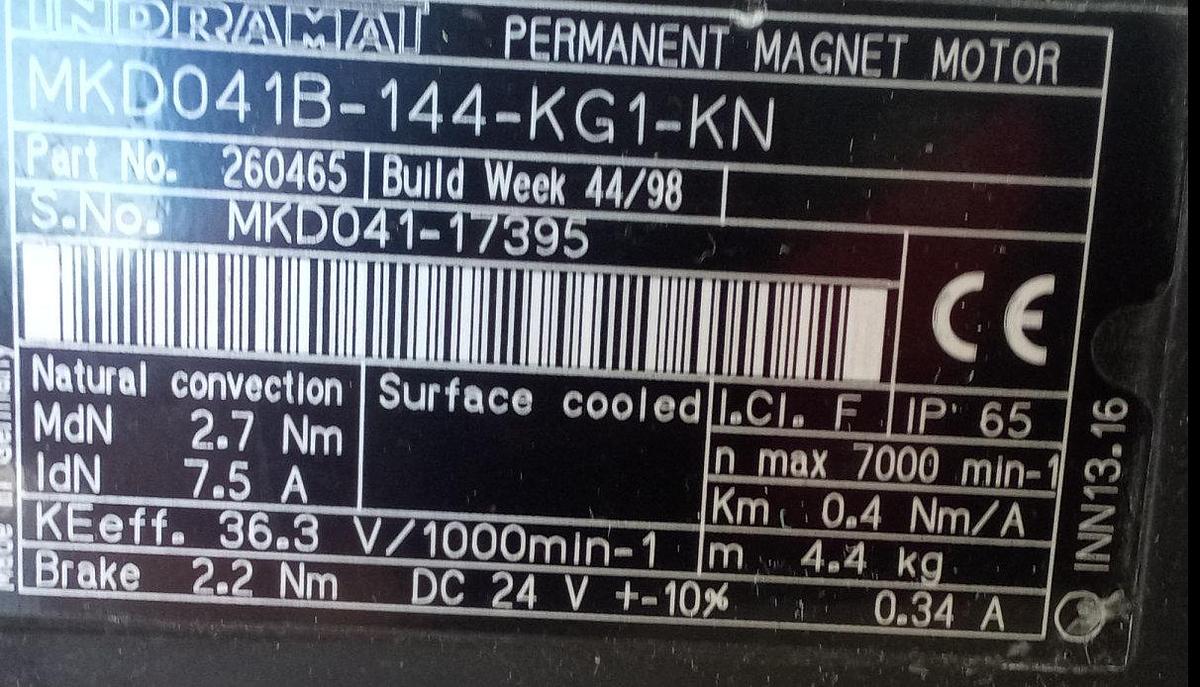 Gebraucht Indramat Permanent Magnet Motor MKD041B-144-KG1-KN
