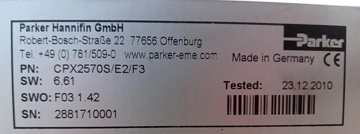Gebraucht Parker Hannifin Servo Amplifier Compax-S CPX2570S/E2/F3