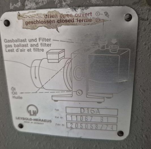 Gebraucht Drehschieber-Vakuumpumpe - Leybold-Heraeus D16A