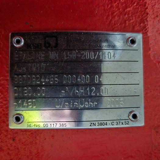 Gebraucht KSB Etaline MN 150-200/1104 Inline-Kreiselpumpe