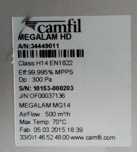 Camfil Edelstahlfilter Camsafe mit Megalam Filter