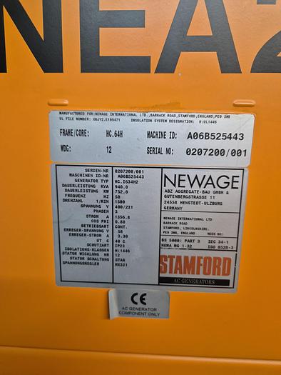 Gebraucht MTU 16V 2000 G63 TB Dieselmotor und einem Stamford HC64H Generator