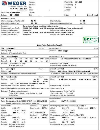 Gebraucht Weger Lüftungsanlage Imperia³ 8000 m³
