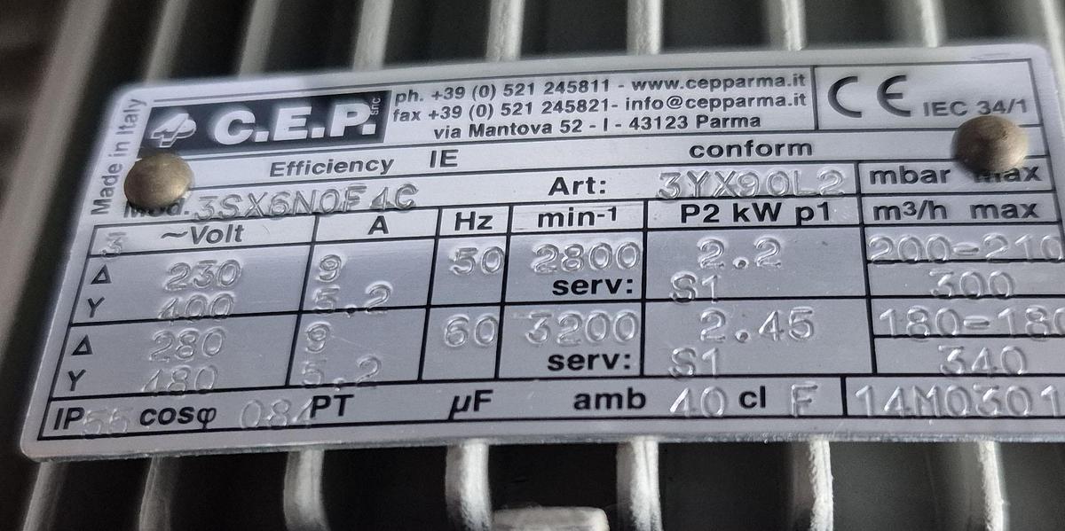 Gebraucht C.E.P. Parma Vakuumpumpe mit TLV Dampfsystem-Komponenten
