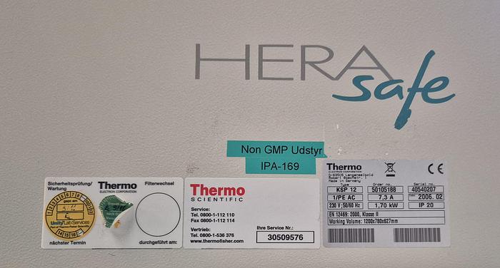 Gebraucht Thermo HERA Safe KSP 12 Sicherheitswerkbank