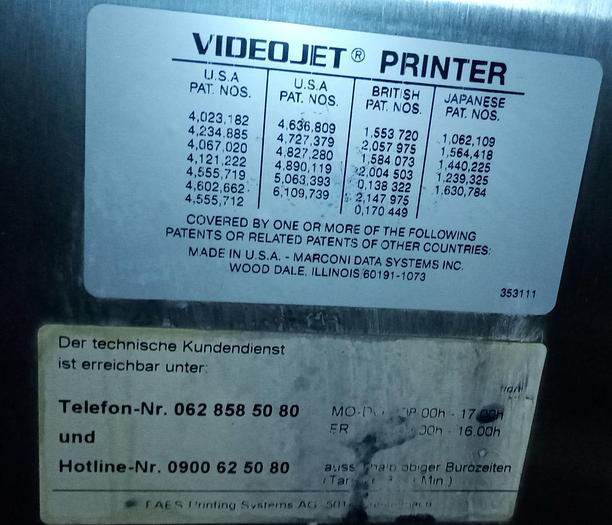 Gebraucht VideoJet Excel Serie 2000 Tinten-Jet-Coder-Drucker