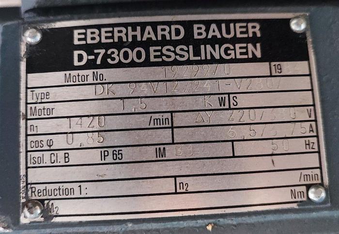 Gebraucht Bauer Getriebemotor G22-10-V1/DK94-241-V3315 1,5Kw