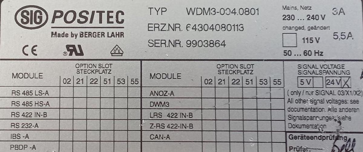 Gebraucht Berger Positec Servoregler Servo Controller 230/240V 3A WDM3-004.0801