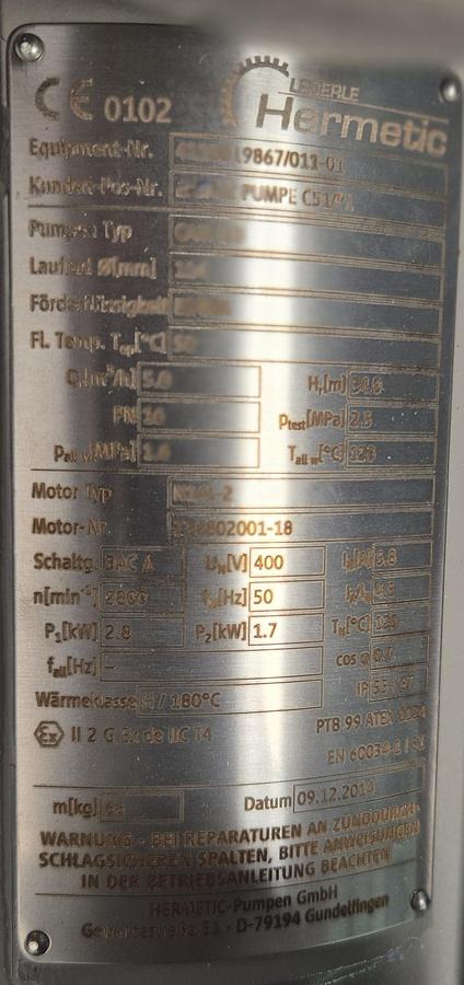 Hermetic Magnetkreiselpumpe Hermetic CAM 2/3 Magnetkreiselpumpe