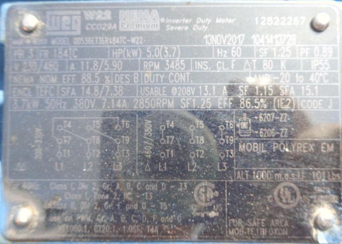 Unused Pump, Centrif., 5 HP, 316 S/st, 2" In/1.5" Out #S743015