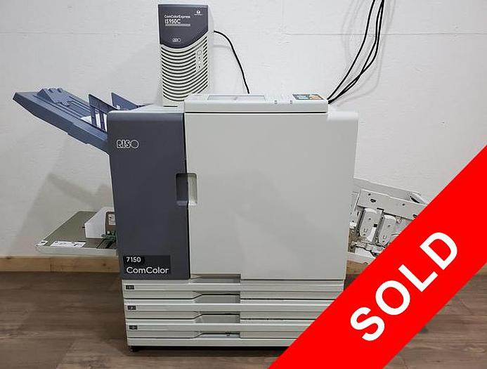 Used Riso ComColor 7150 X1 Full Color Inkjet Printer with Wide Stacking Tray and IS950C RIP Controller