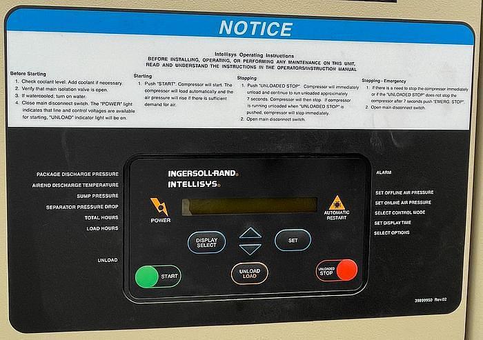 INGERSOLL RAND MODEL SSR-XF100 100HP AIR COMPRESSOR