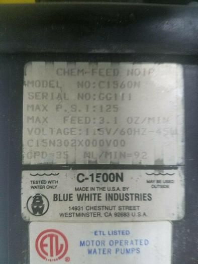 Used Chem-Feed C-1500N Feed Metering Pump 3.1 OZ / Min. 110V