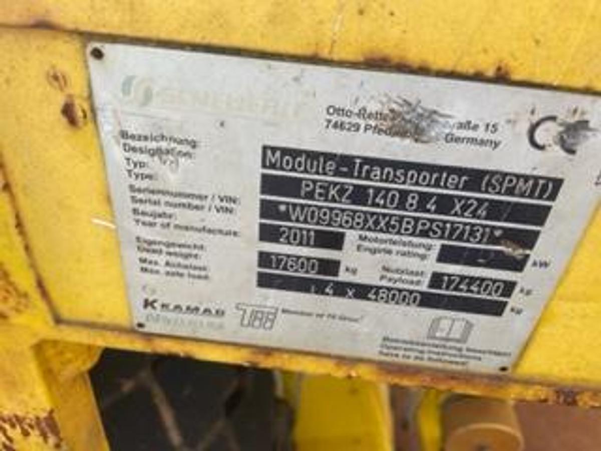 Used Scheurle SPMT Model PEKZ Generation 4, 48 ton Axles