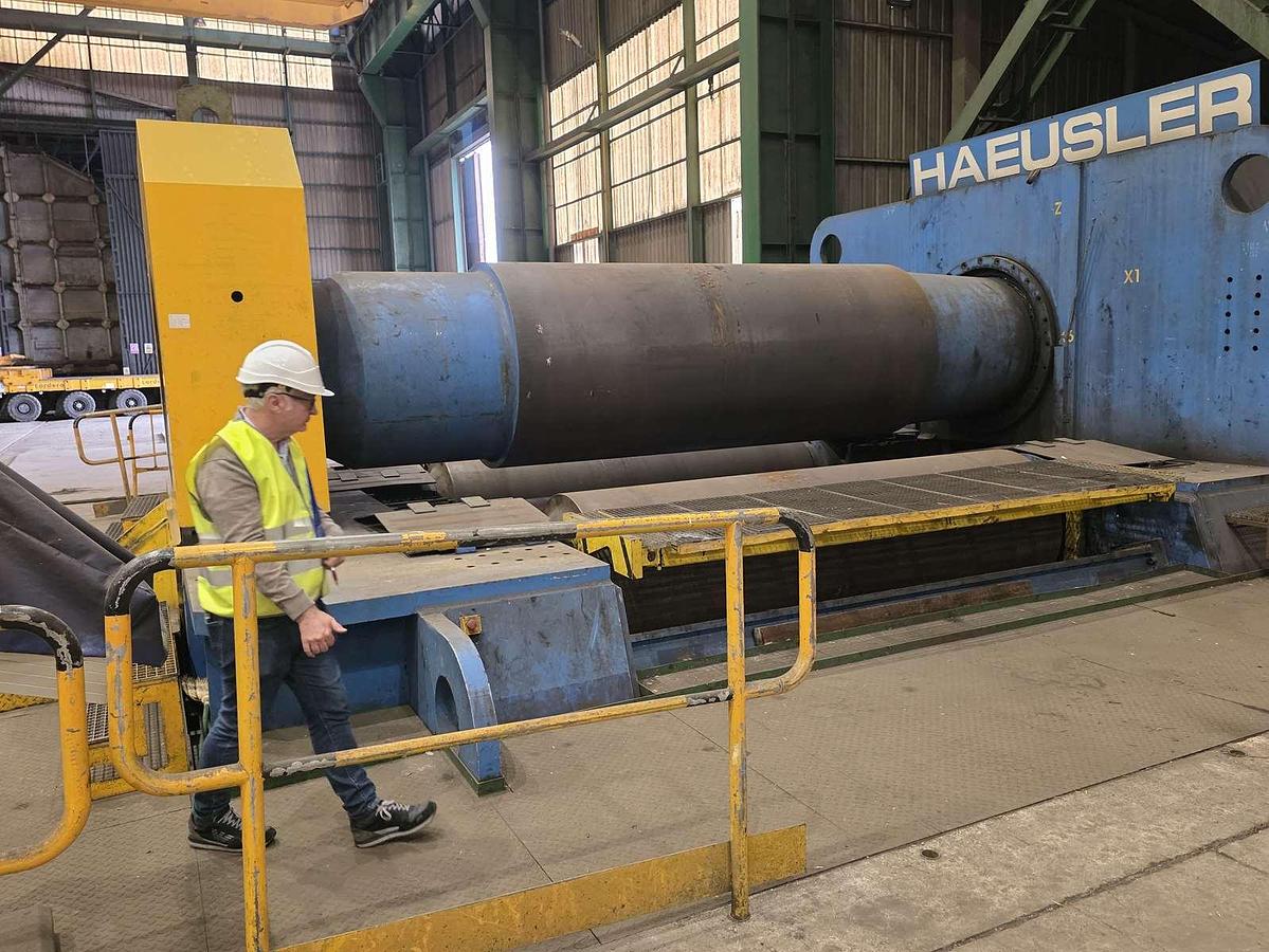 Used Haeusler Heavy Duty 4 Roll Plate Bending Rolls, 3.6m x 200mm capacity