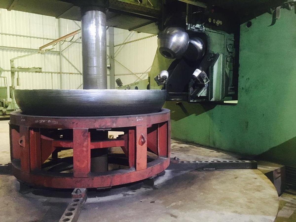 Used Schleifstein Dished End Forming Press/Flanging Machine