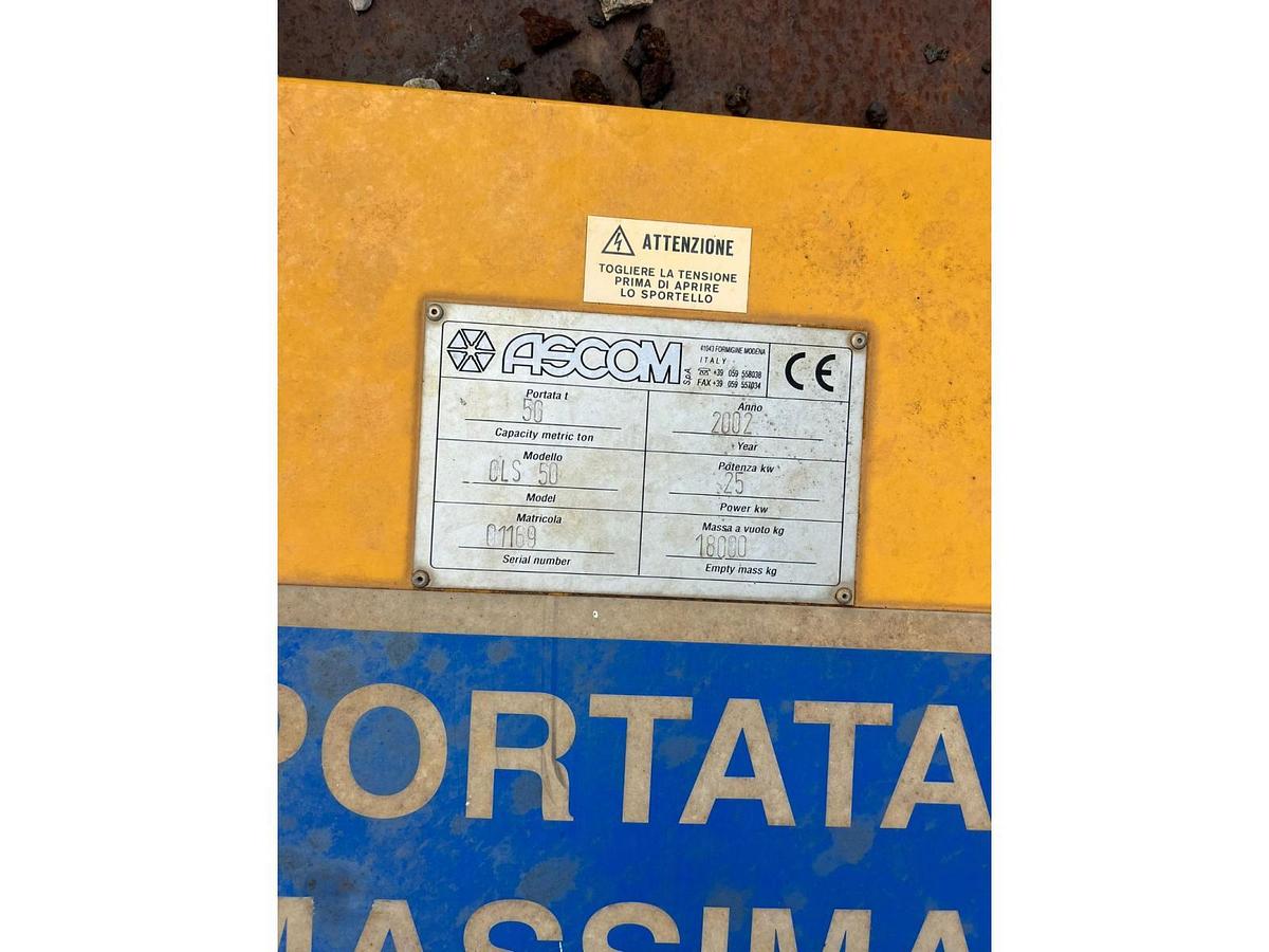 Used ASCOM 50 ton Capacity Rubber Tyre Gantry