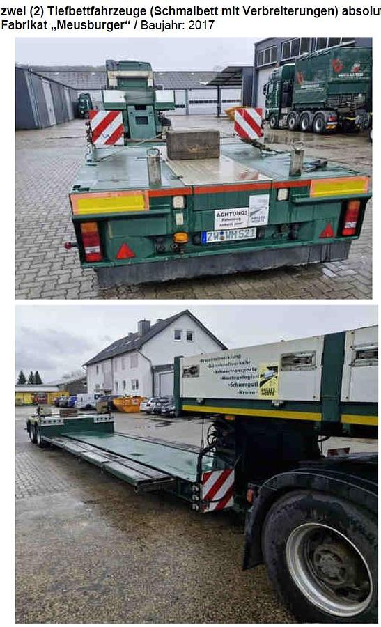 Used Meusburger Very Low Bed Semi Trailer, 2 axle