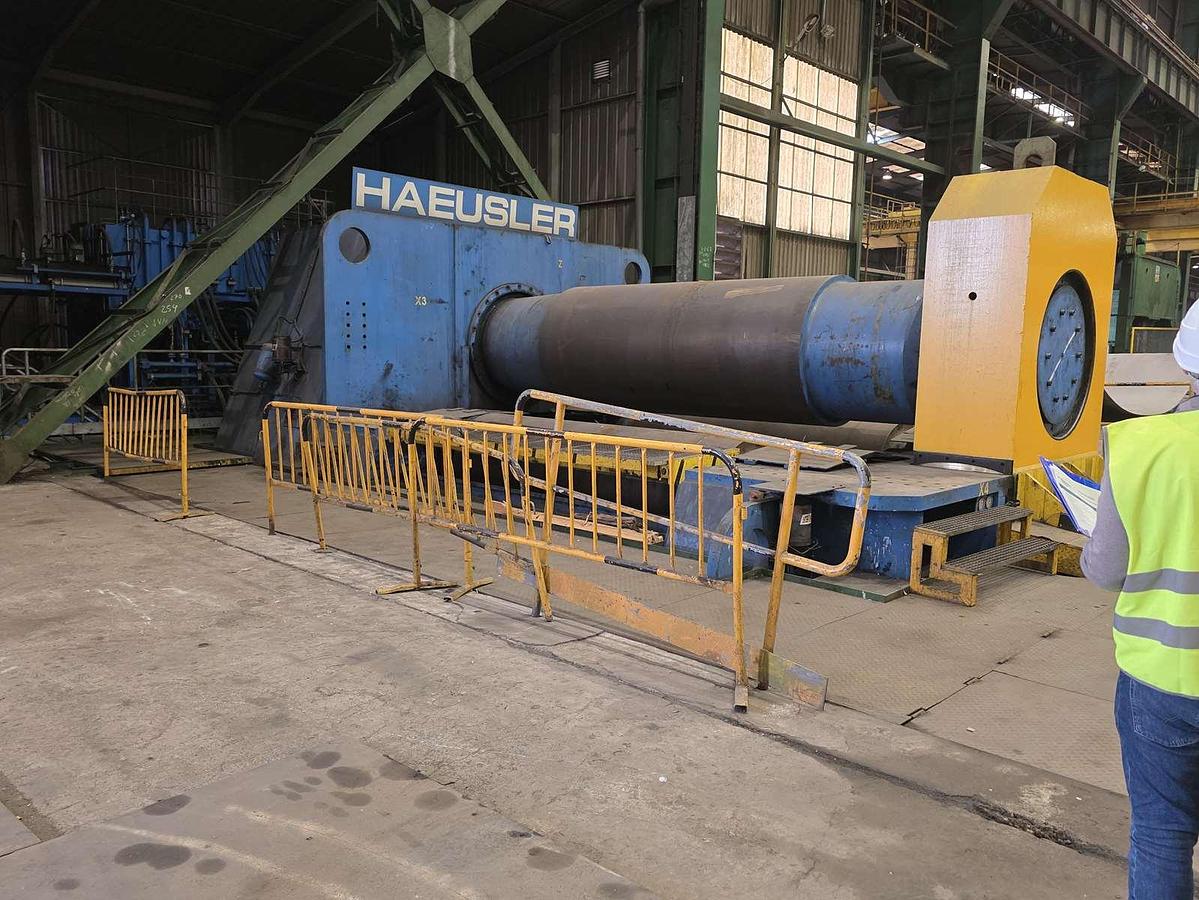 Used Haeusler Heavy Duty 4 Roll Plate Bending Rolls, 3.6m x 200mm capacity