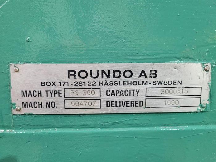 Used Roundo Plate Bending Rolls, 3m x 20mm Capacity, 3m x 16mm Prebending