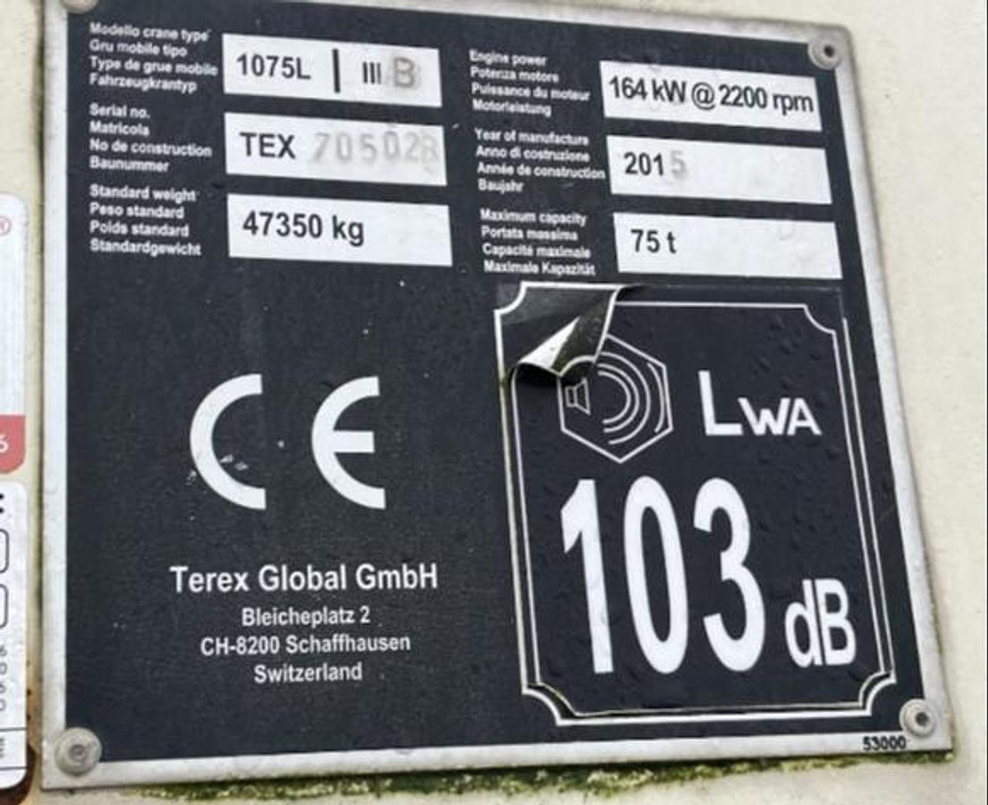 Used Terex 75 ton Rough Terrain Crane