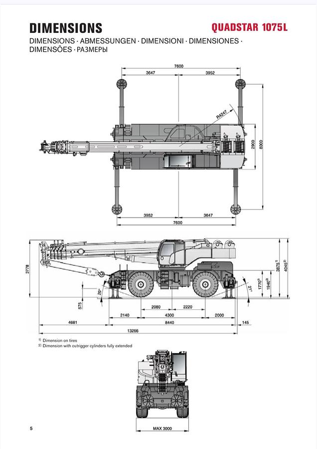 Used Terex 75 ton Rough Terrain Crane