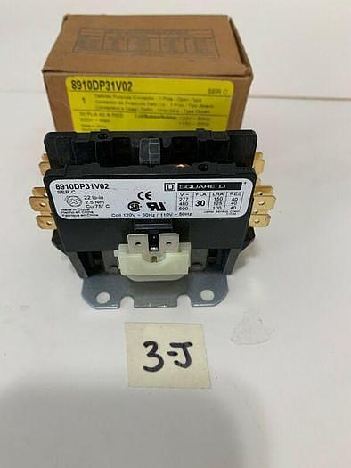 SQUARE D 8910DP31V02 120VAC Definite Purpose Contactor,NEW! Fast Shipping!
