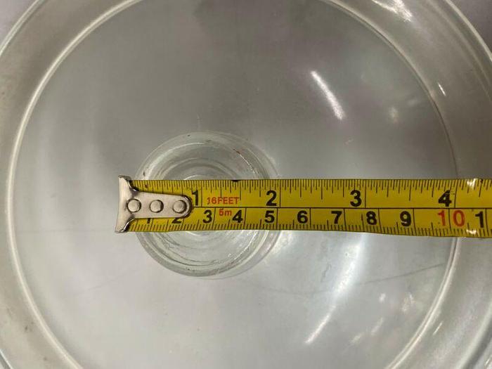 Used 12" Diameter Glass Laboratory Top w/ Sealed Top