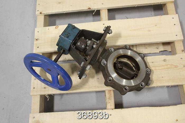 Used Jamesbury 4" Hand Operated Butterfly Valve #36893