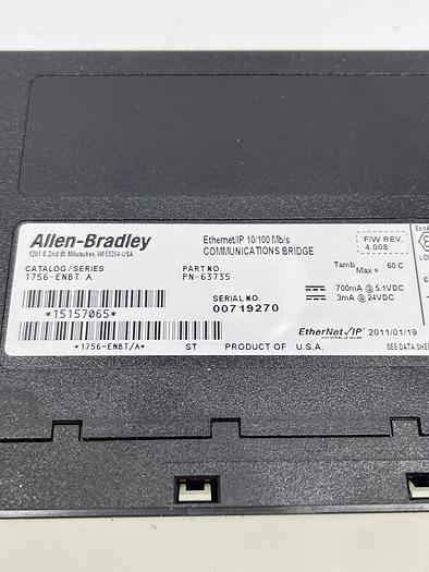 Used Allen-Bradley 1756-ENBT Ser A