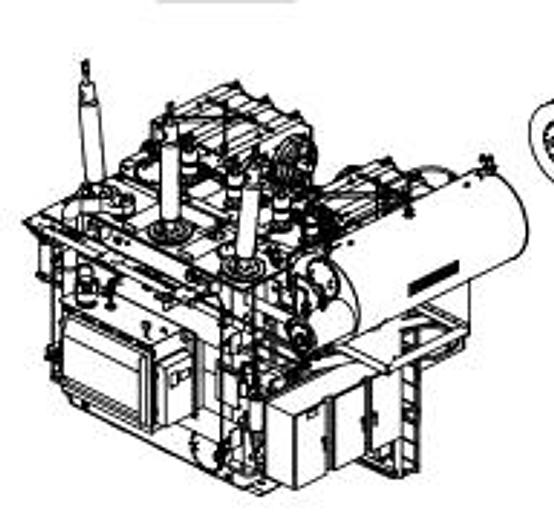 Used 2012 Siemans Substation transformer 20-33.3 MVA rated 122.4 to 151.2kv