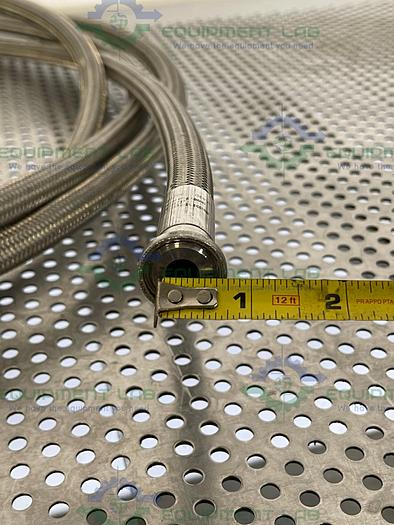 Used 240" Stainless Steel Braided Hose w/ 1" to 1/2" Sanitary Fitting