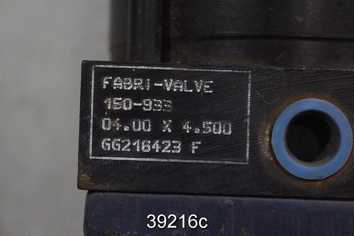 Unused Fabri 4" Pneumatic Valve Actuator, Unused #39216