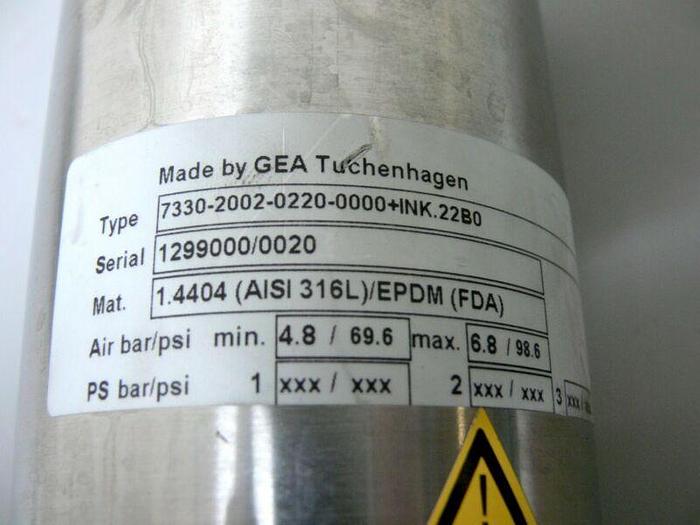 Used GEA Tuchenhagen 7330-2002-0220-0000 INK.22B0 Valve w/ 2 Turck Proximity Sensors