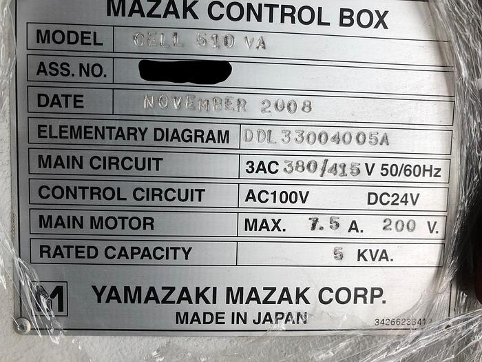 Used 2008 – MAZAK CONTROL BOX CELL 510 VA
