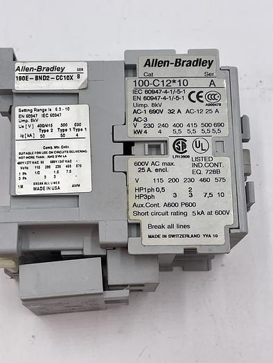Used Allen-Bradley 100-C12*10 Ser A, 100-FSC280 Ser A