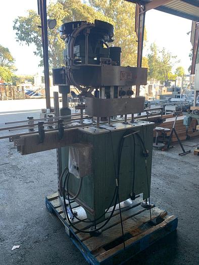 Used Capper, EMS, 4-Spindle, Mdl D, 38MM, Cap Feeder, #S744340