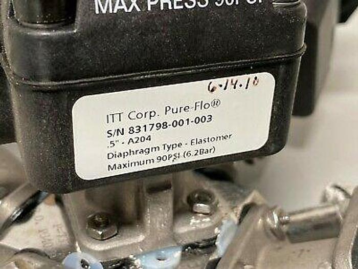 Used 5 ITT Pure-Flo A204 Stainless Steel Diaphragm Valves w/ Position Monitors