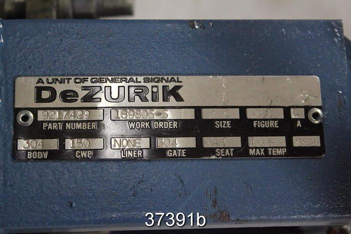 Unused Dezurik 2" Hand Operated Knife Gate Valve, 9217429, Unused #37391