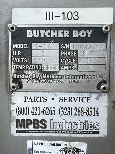 Used Butcher Boy Meat Band Saw Model S-16