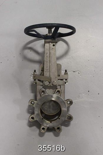 Used Fabri FV-C6702438300 4" Hand Operated Knife Gate Valve #35516