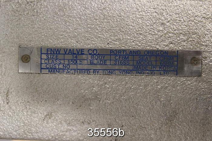 Used FNW 65BM 14" Air Operated Knife Gate Valve #35556