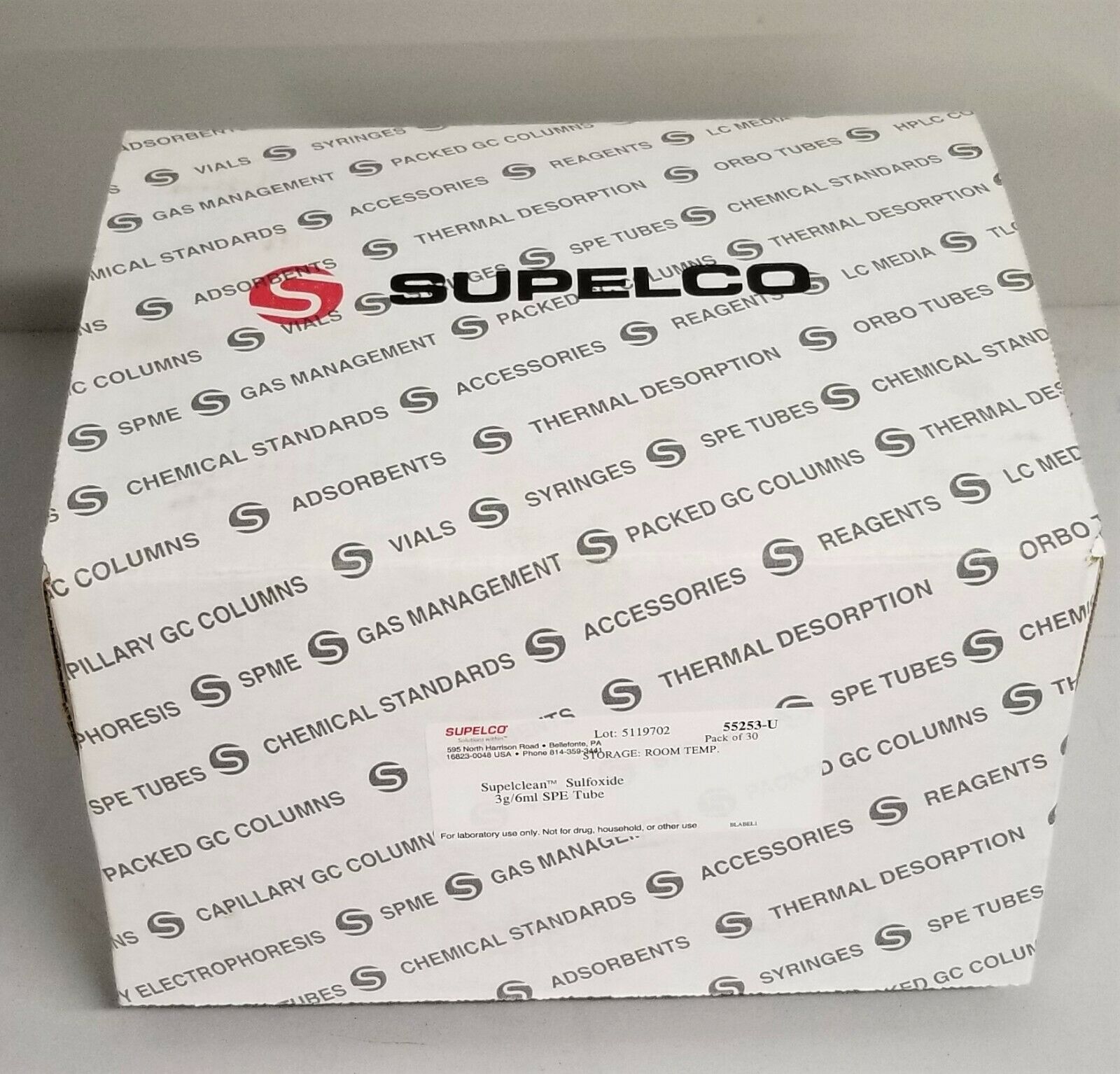 New Supelco Supelclean Sulfoxide (55253-U) SPE Tube (Pack of 30)