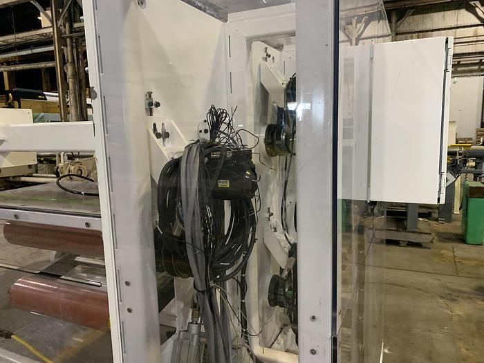 Used 18" WIDE WEBEX MODEL 1251 DUPLEX REWINDER W SIMCO ION BLOWER AND COGNEX CAMERA