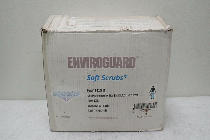 Used Enviroguard FS2062B Denim Blue SMS Soft Scrub Pant, Size 3XL, 50 each