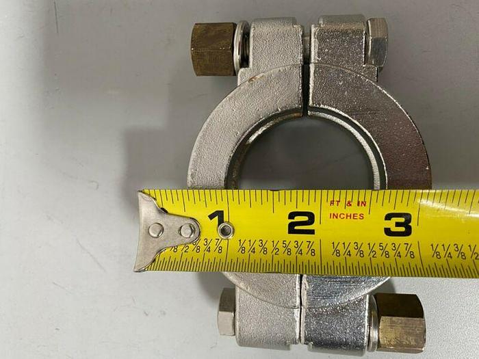 Used Lot of 4 - Tri-Clover Stainless Steel 2.5" OD Bolted High Pressure Clamp